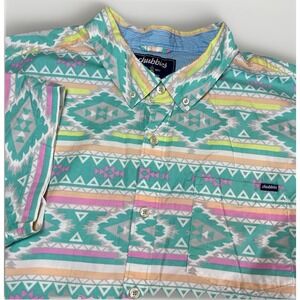 Chubbies Southwestern Aztec Geometric Design Button Down Short Sleeve Mens XL